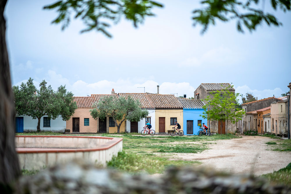 The colourful old village of San Salvatore with tiny buildings