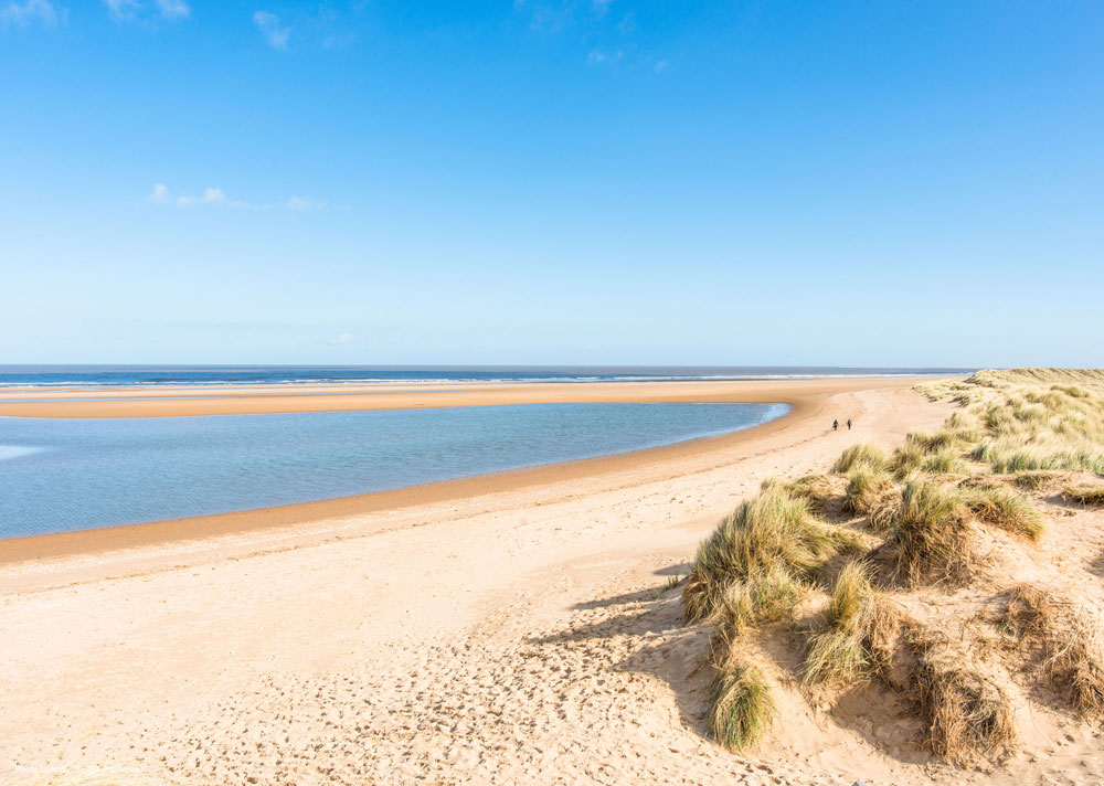 Sandy deserted beach in Norfolk