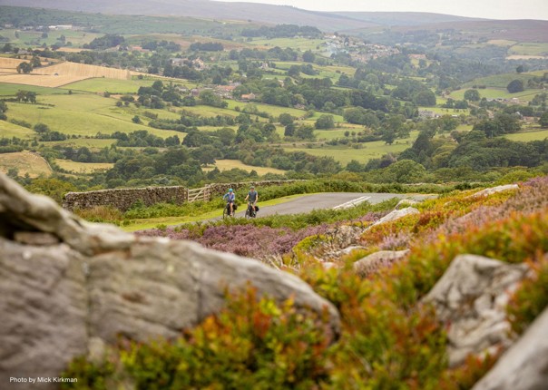 Two people cycling North York Moors