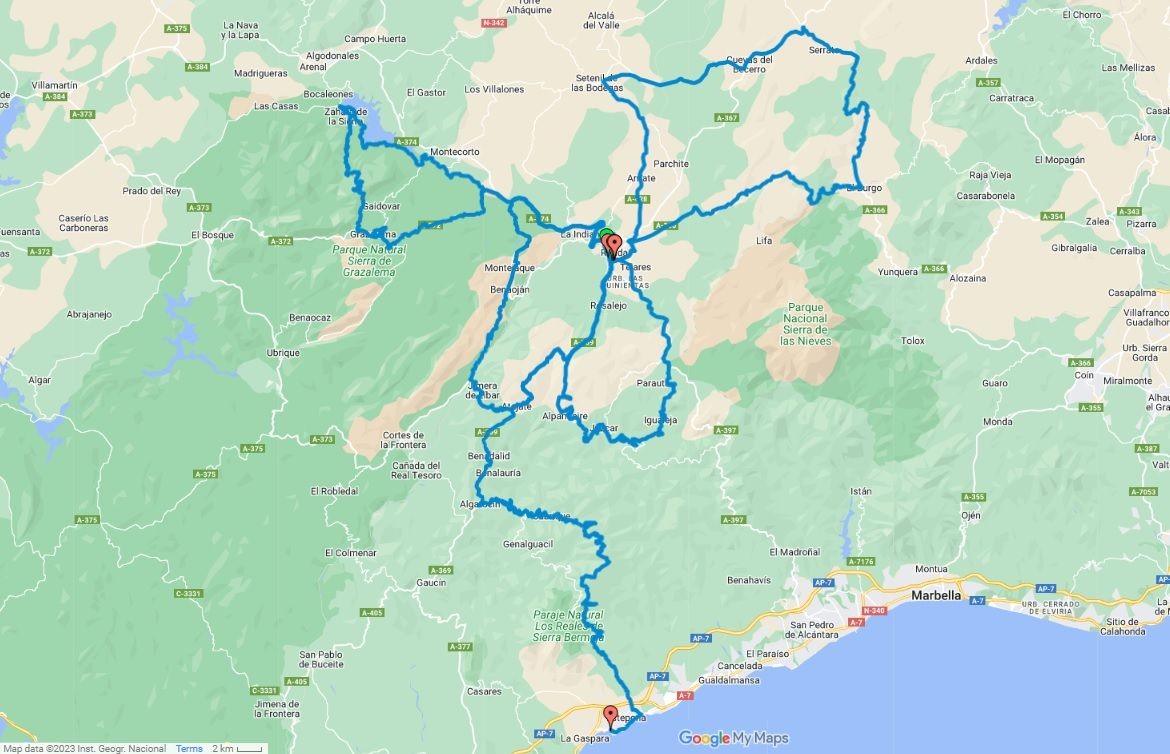 Self-Guided Road Cycling Holiday - Roads of Ronda - Spain Saddle Skedaddle
